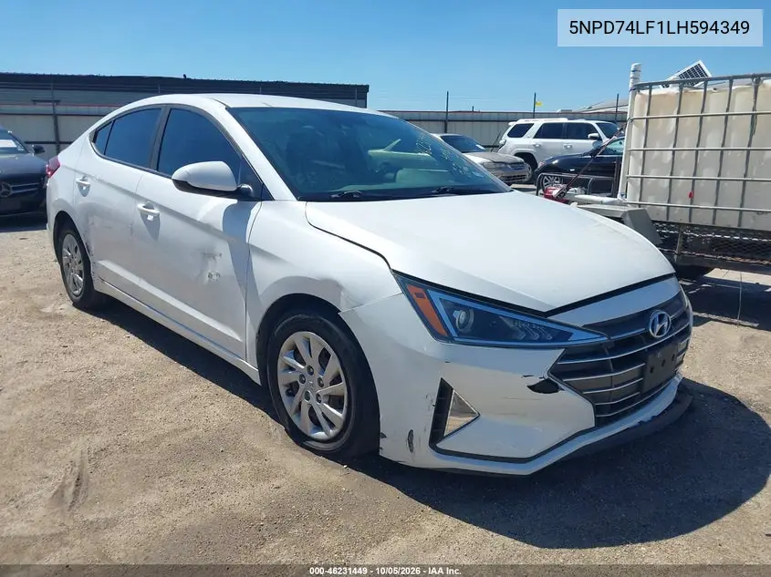 HYUNDAI ELANTRA 2020, VIN 5NPD74LF1LH594349