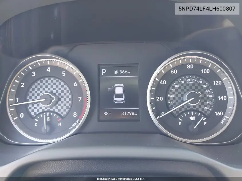 2020 HYUNDAI ELANTRA VIN 5NPD74LF4LH600807 — фото 7