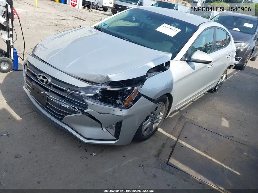 2020 HYUNDAI ELANTRA VIN 5NPD84LF5LH540906 — фото 2