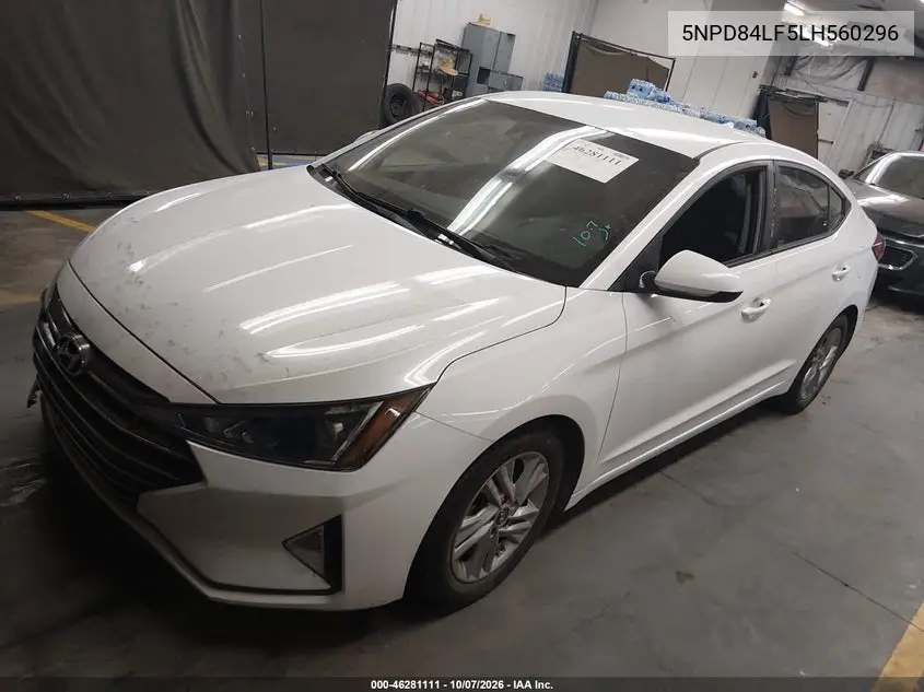 2020 HYUNDAI ELANTRA VIN 5NPD84LF5LH560296 — фото 2