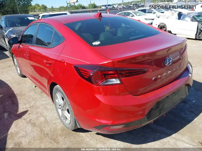 2020 HYUNDAI ELANTRA VIN 5NPD84LF8LH543881 — фото 3