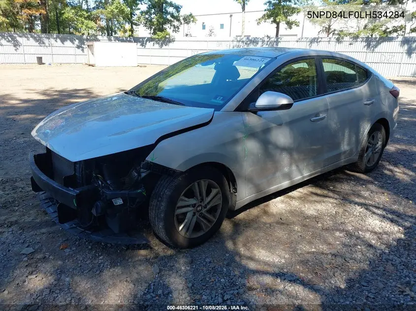 2020 HYUNDAI ELANTRA VIN 5NPD84LF0LH534284 — фото 2