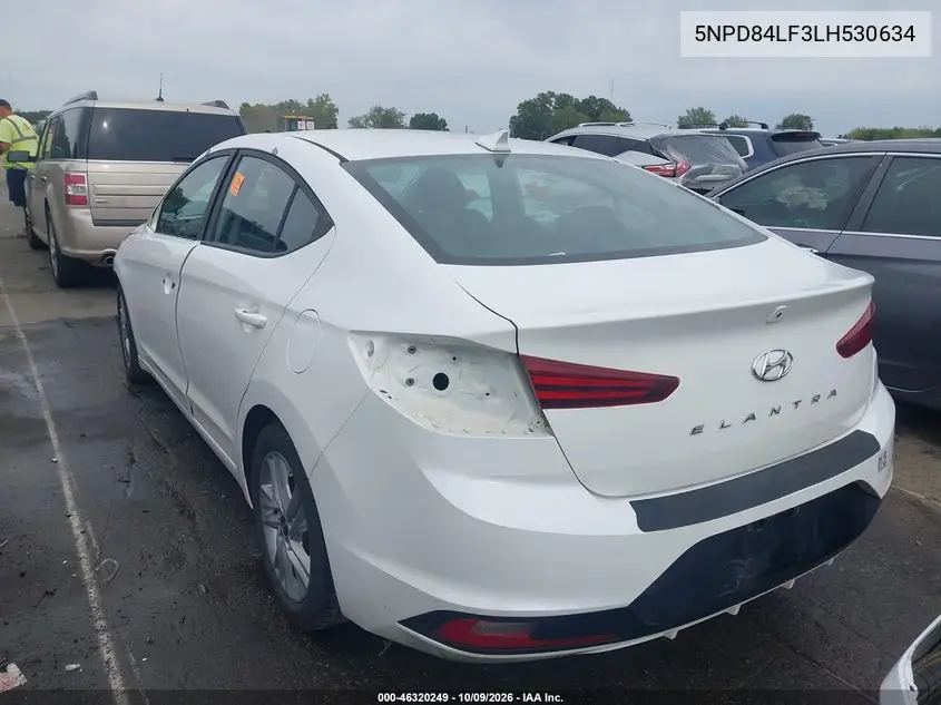 2020 HYUNDAI ELANTRA VIN 5NPD84LF3LH530634 — фото 3