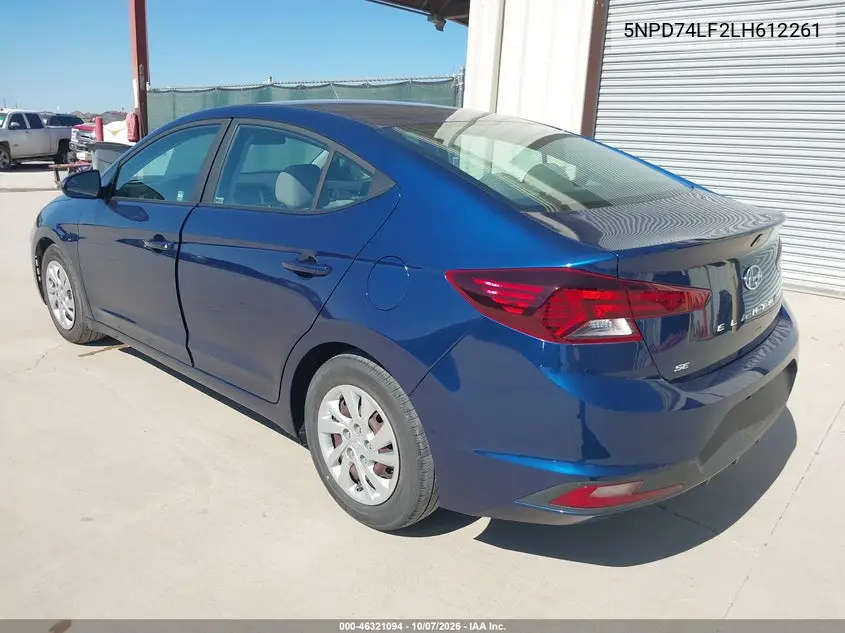 2020 HYUNDAI ELANTRA VIN 5NPD74LF2LH612261 — фото 3