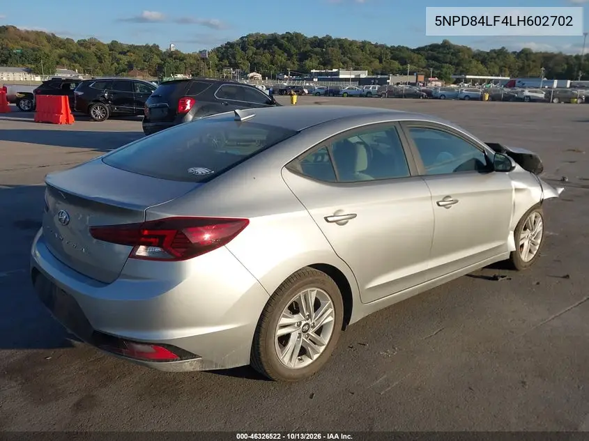 2020 HYUNDAI ELANTRA VIN 5NPD84LF4LH602702 — фото 4
