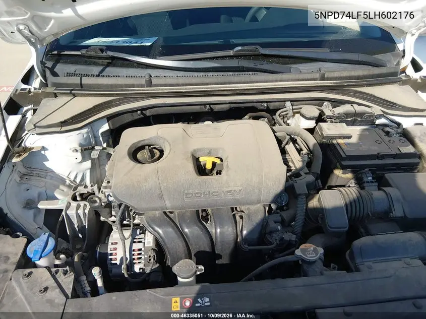 2020 HYUNDAI ELANTRA VIN 5NPD74LF5LH602176 — фото 10