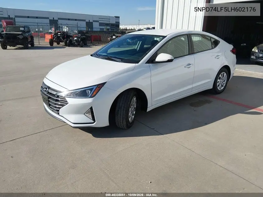 2020 HYUNDAI ELANTRA VIN 5NPD74LF5LH602176 — фото 2