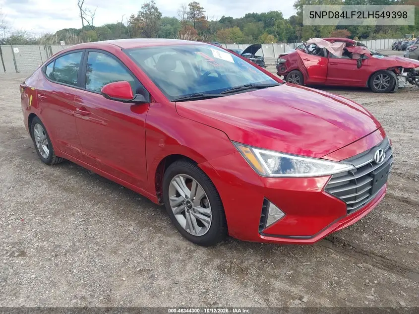 HYUNDAI ELANTRA 2020, VIN 5NPD84LF2LH549398