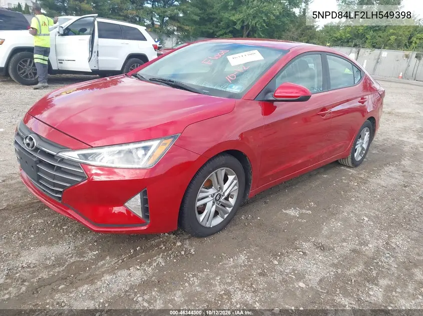 2020 HYUNDAI ELANTRA VIN 5NPD84LF2LH549398 — фото 2