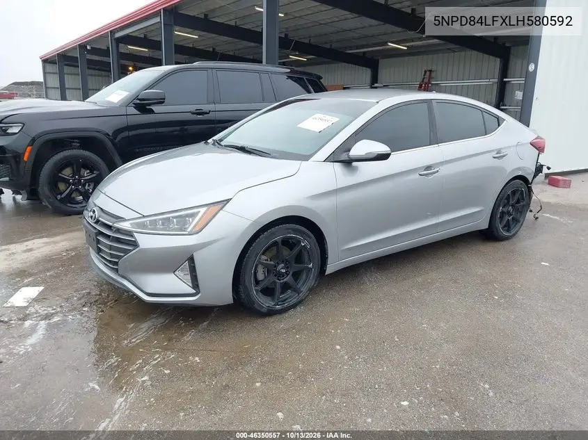 2020 HYUNDAI ELANTRA VIN 5NPD84LFXLH580592 — фото 2