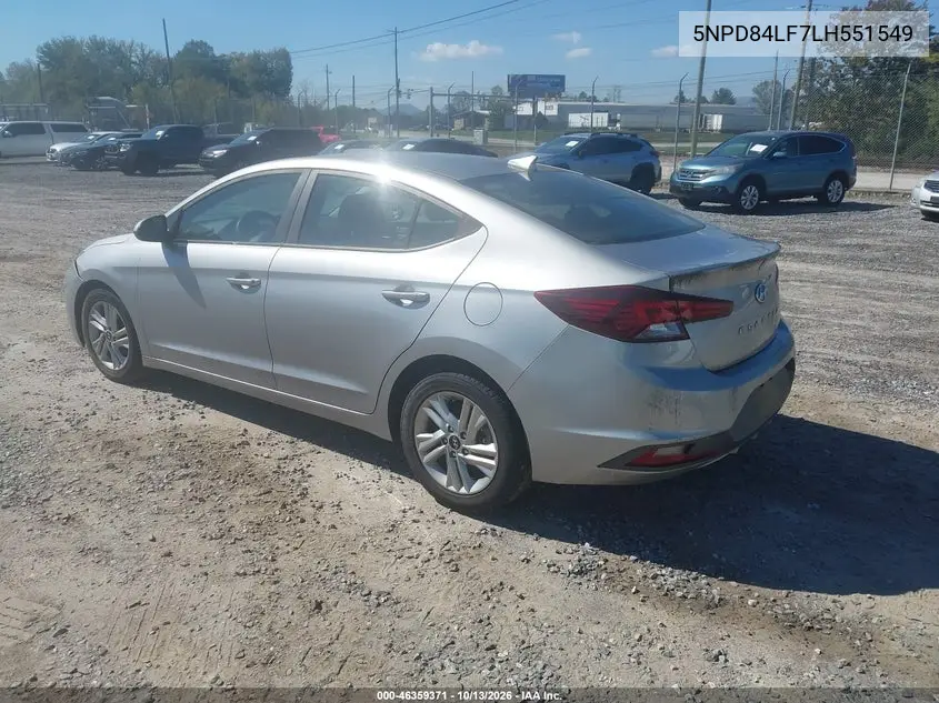 2020 HYUNDAI ELANTRA VIN 5NPD84LF7LH551549 — фото 3