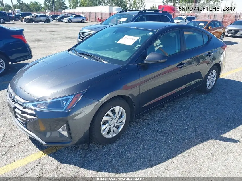 2020 HYUNDAI ELANTRA VIN 5NPD74LF1LH612347 — фото 2
