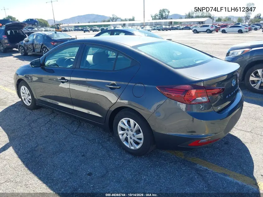 2020 HYUNDAI ELANTRA VIN 5NPD74LF1LH612347 — фото 3