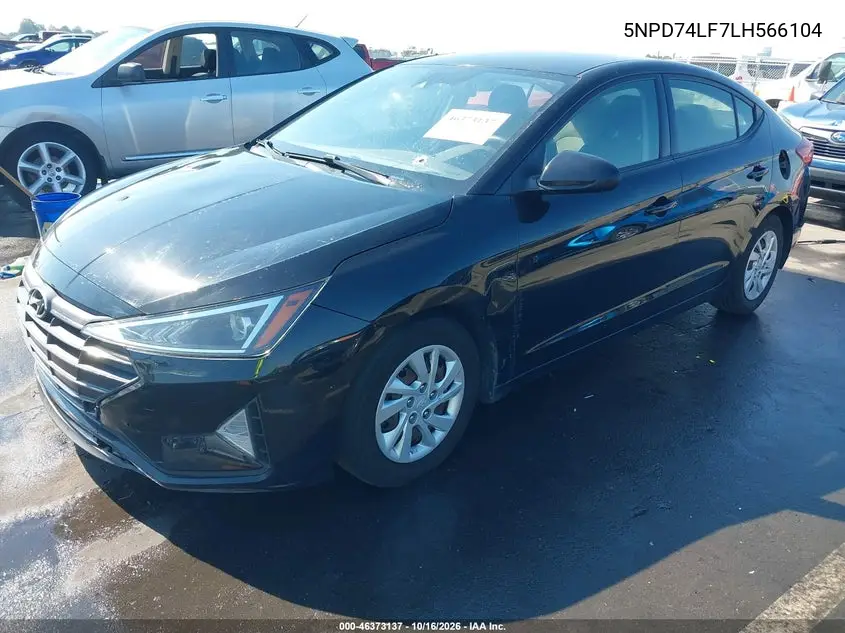 2020 HYUNDAI ELANTRA VIN 5NPD74LF7LH566104 — фото 2
