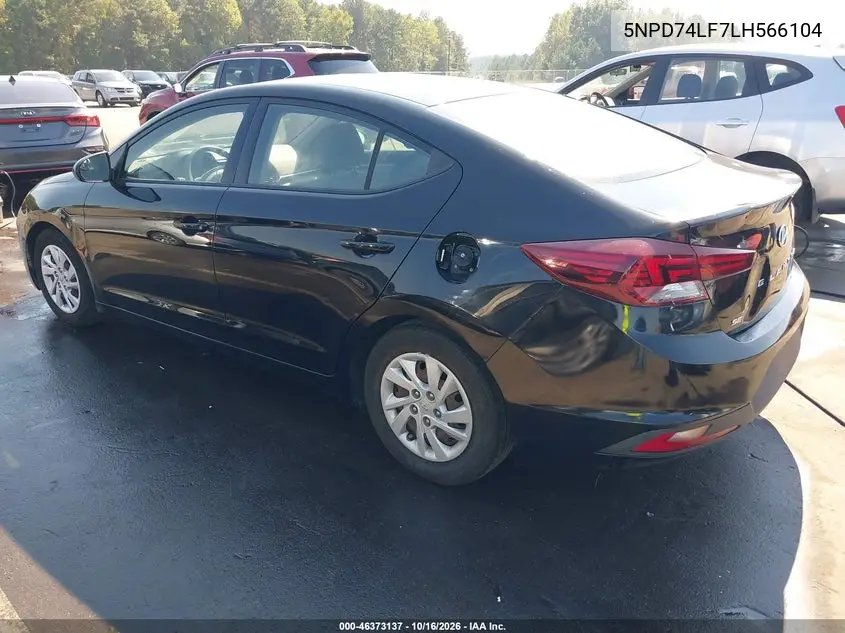 2020 HYUNDAI ELANTRA VIN 5NPD74LF7LH566104 — фото 3