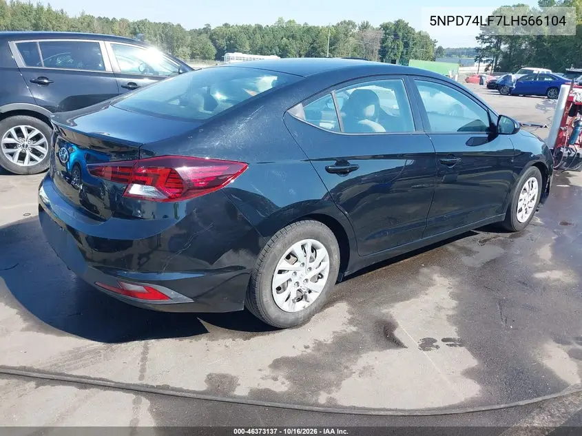 2020 HYUNDAI ELANTRA VIN 5NPD74LF7LH566104 — фото 4
