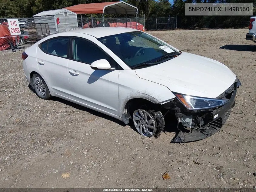 HYUNDAI ELANTRA 2020, VIN 5NPD74LFXLH498560