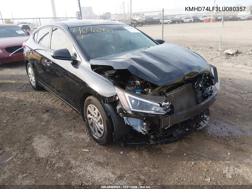 HYUNDAI ELANTRA 2020, VIN KMHD74LF3LU080357