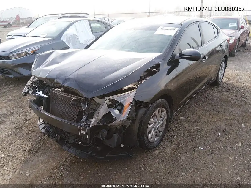2020 HYUNDAI ELANTRA VIN KMHD74LF3LU080357 — фото 2
