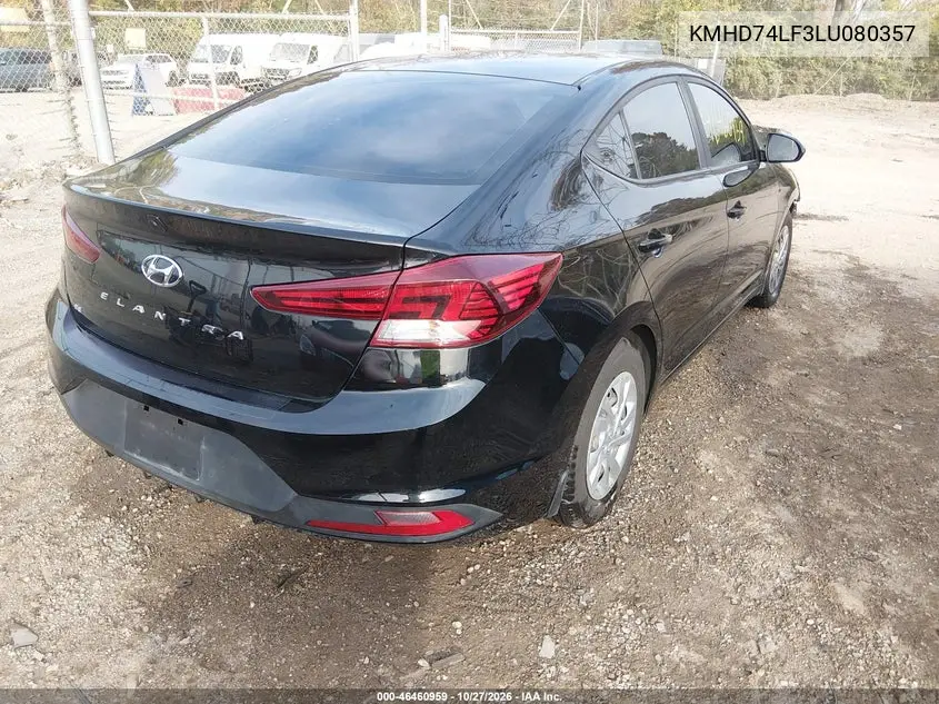 2020 HYUNDAI ELANTRA VIN KMHD74LF3LU080357 — фото 4