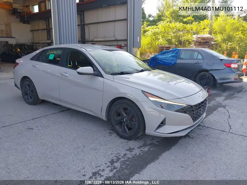 HYUNDAI ELANTRA 2021, VIN KMHLM4AG1MU101112