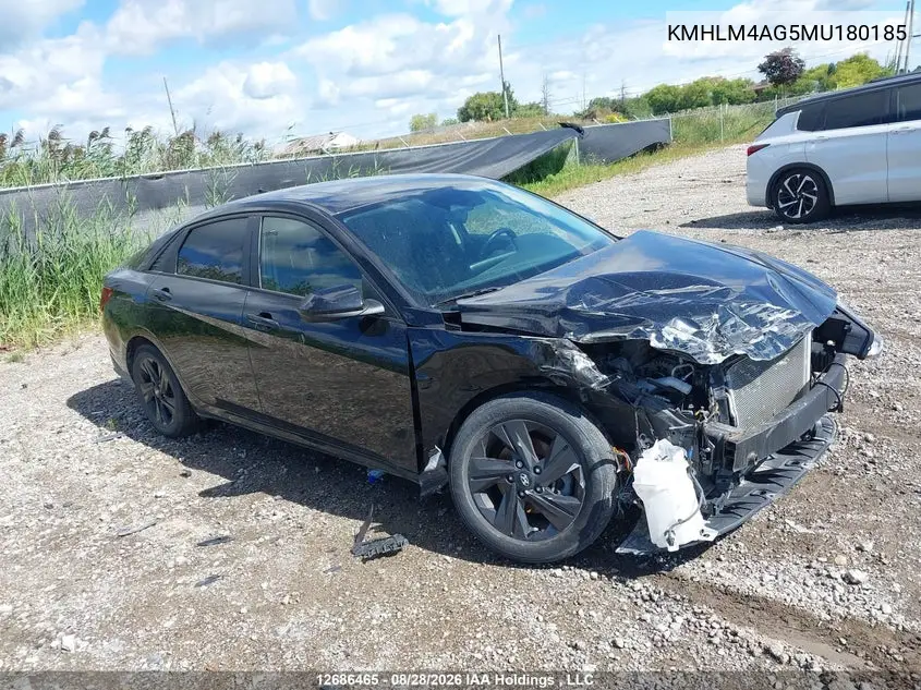 HYUNDAI ELANTRA 2021, VIN KMHLM4AG5MU180185