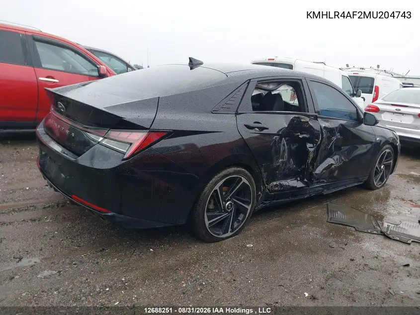 2021 HYUNDAI ELANTRA VIN KMHLR4AF2MU204743 — фото 12