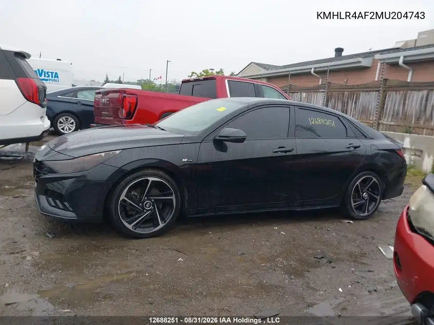 2021 HYUNDAI ELANTRA VIN KMHLR4AF2MU204743 — фото 13