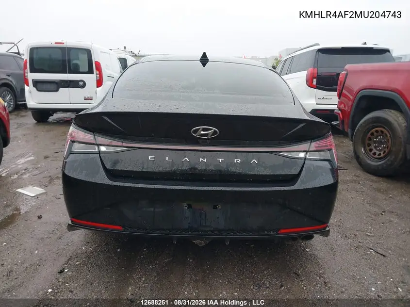2021 HYUNDAI ELANTRA VIN KMHLR4AF2MU204743 — фото 15