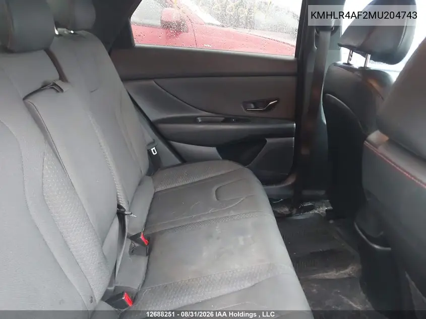 2021 HYUNDAI ELANTRA VIN KMHLR4AF2MU204743 — фото 8
