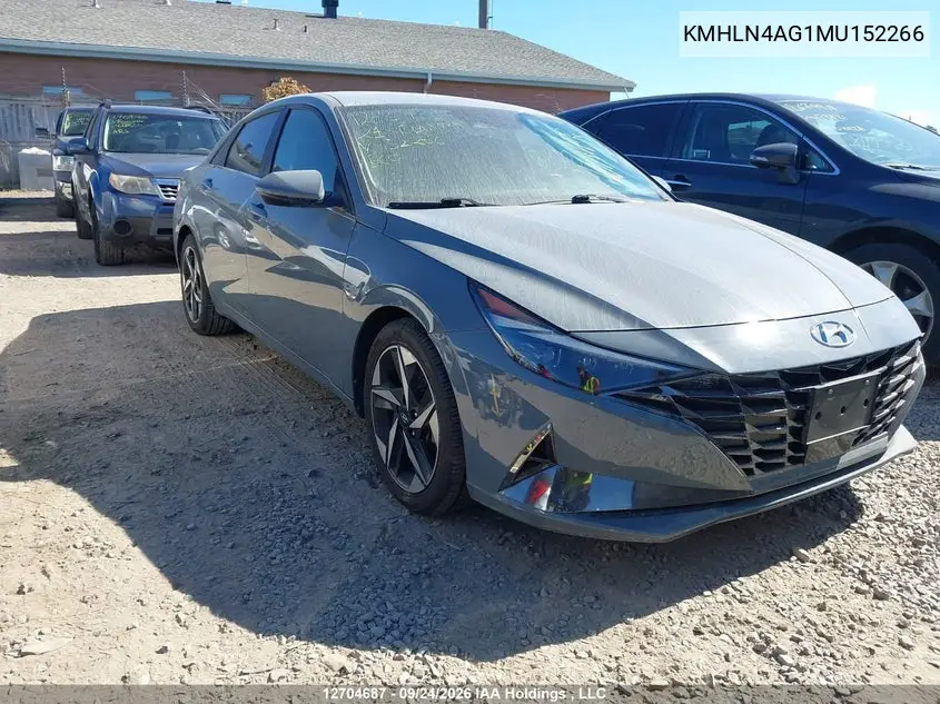 HYUNDAI ELANTRA 2021, VIN KMHLN4AG1MU152266