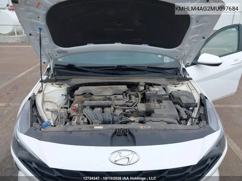 2021 HYUNDAI ELANTRA VIN KMHLM4AG2MU097684 — фото 10