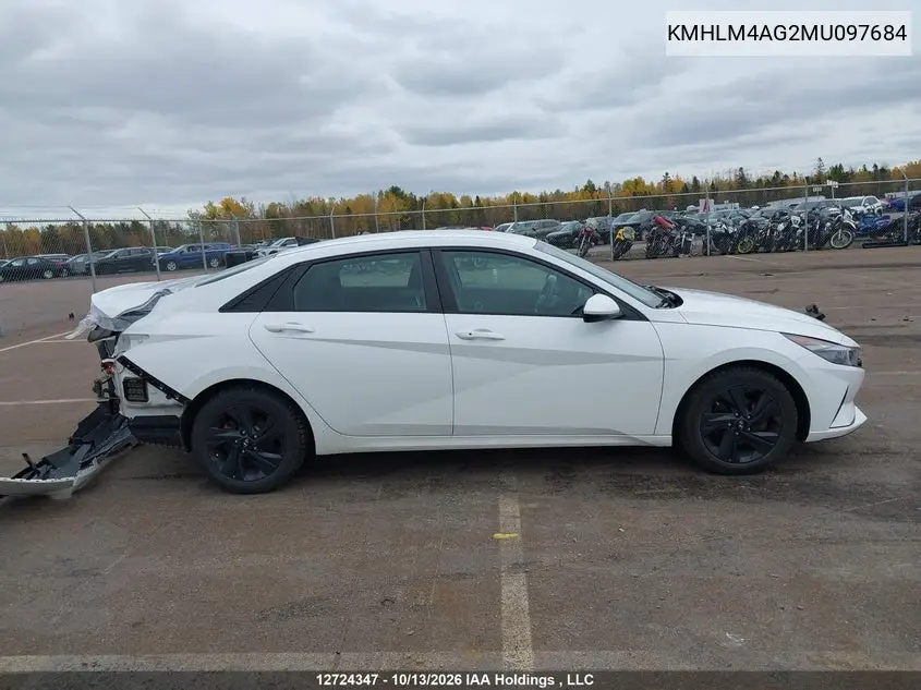 2021 HYUNDAI ELANTRA VIN KMHLM4AG2MU097684 — фото 14