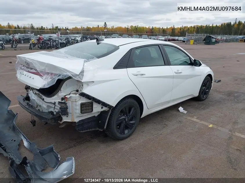 2021 HYUNDAI ELANTRA VIN KMHLM4AG2MU097684 — фото 4