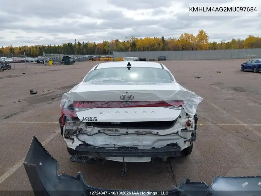 2021 HYUNDAI ELANTRA VIN KMHLM4AG2MU097684 — фото 6
