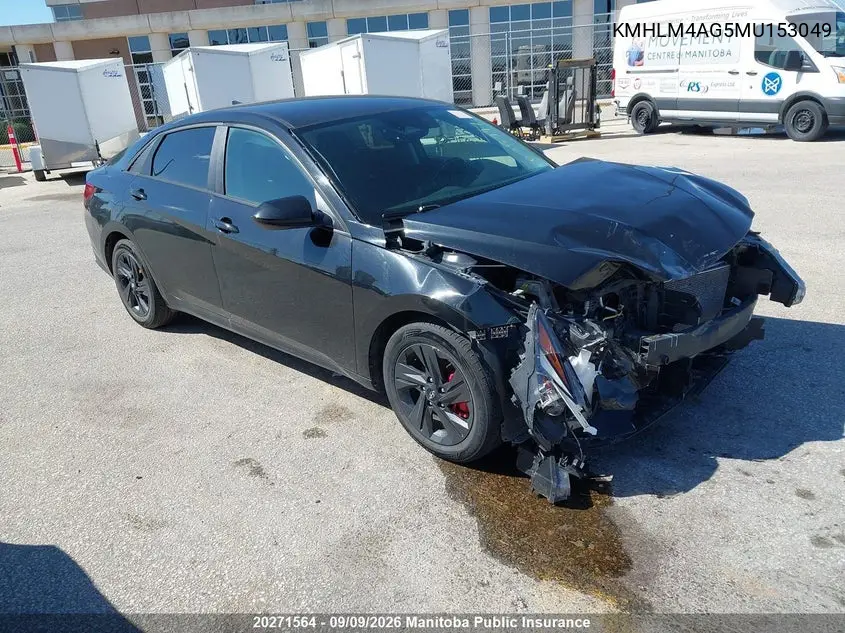 HYUNDAI ELANTRA 2021, VIN KMHLM4AG5MU153049