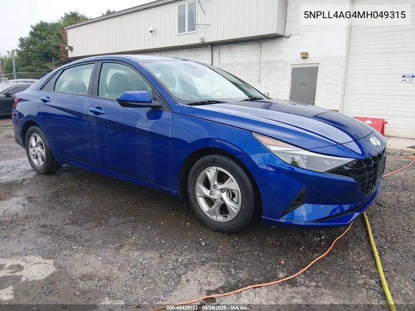 HYUNDAI ELANTRA 2021, VIN 5NPLL4AG4MH049315