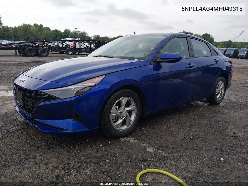 2021 HYUNDAI ELANTRA VIN 5NPLL4AG4MH049315 — фото 2