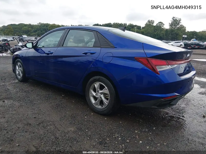 2021 HYUNDAI ELANTRA VIN 5NPLL4AG4MH049315 — фото 3
