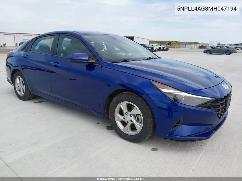 HYUNDAI ELANTRA 2021, VIN 5NPLL4AG8MH047194