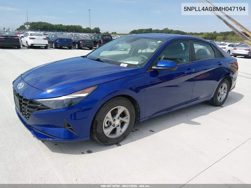 2021 HYUNDAI ELANTRA VIN 5NPLL4AG8MH047194 — фото 2