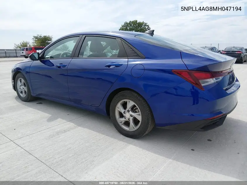 2021 HYUNDAI ELANTRA VIN 5NPLL4AG8MH047194 — фото 3