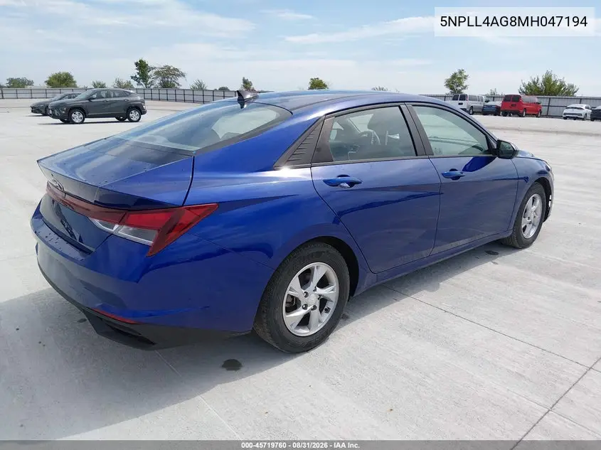 2021 HYUNDAI ELANTRA VIN 5NPLL4AG8MH047194 — фото 4