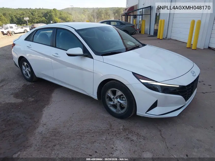 HYUNDAI ELANTRA 2021, VIN 5NPLL4AGXMH048170