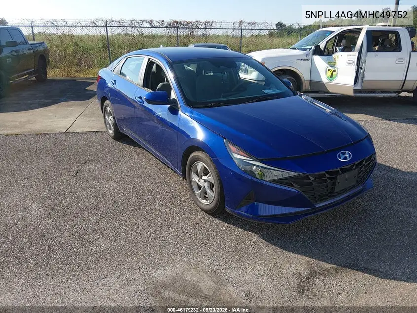 HYUNDAI ELANTRA 2021, VIN 5NPLL4AG4MH049752