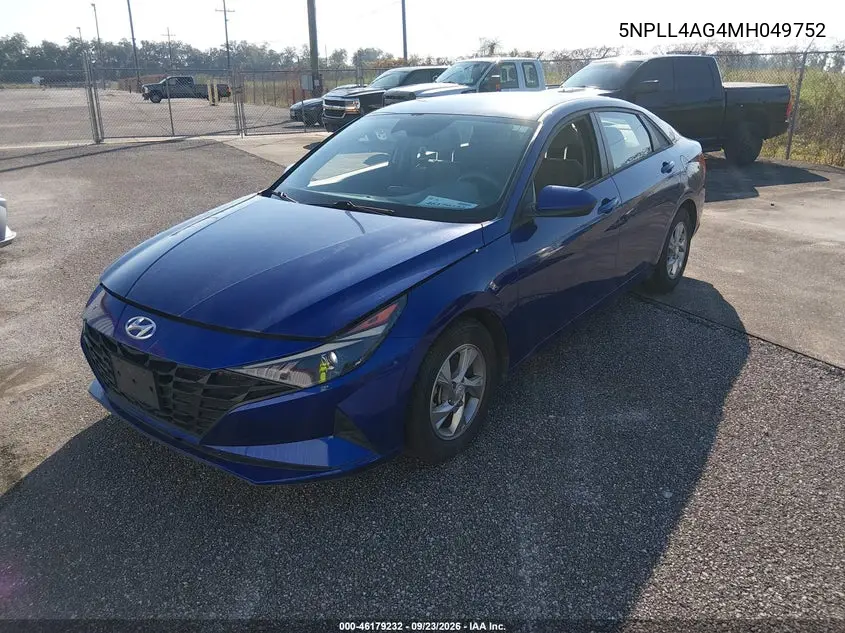 2021 HYUNDAI ELANTRA VIN 5NPLL4AG4MH049752 — фото 2