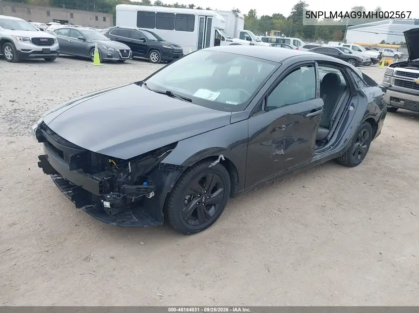 2021 HYUNDAI ELANTRA VIN 5NPLM4AG9MH002567 — фото 2
