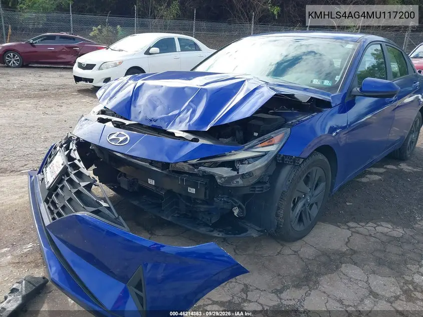 2021 HYUNDAI ELANTRA VIN KMHLS4AG4MU117200 — фото 2