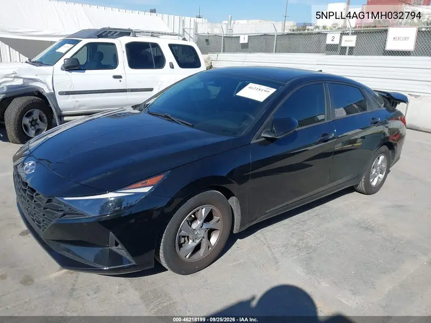 2021 HYUNDAI ELANTRA VIN 5NPLL4AG1MH032794 — фото 2