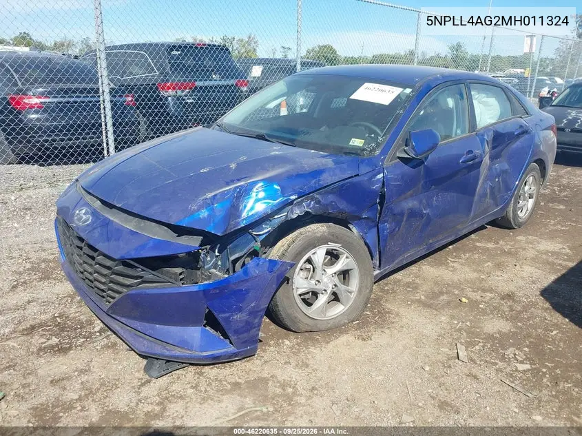 2021 HYUNDAI ELANTRA VIN 5NPLL4AG2MH011324 — фото 2